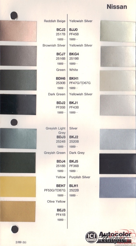 1989-1991 Nissan Paint Charts Autocolor 2